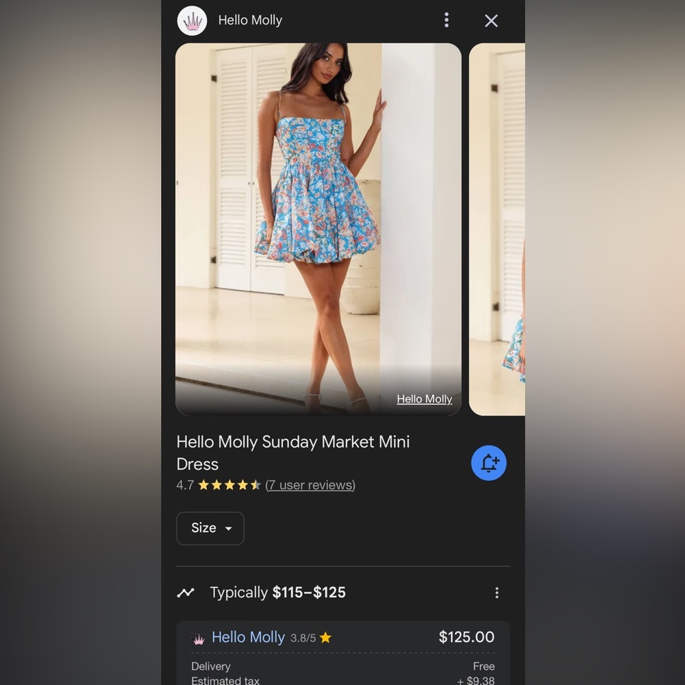 Hello molly Sunday market mini dress blue